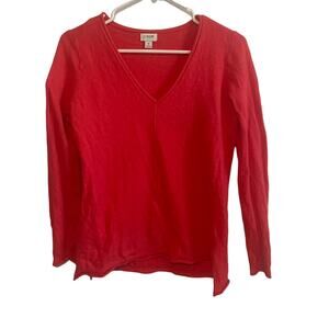 J. Crew Women's Size Small Pink V Neck Wool Blend‎ Soft Sweater